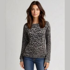 Generation Love Cashmere Animal Print Crew Neck Top